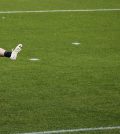 Эдин Джеко на тренировке «Ромы» перед домашним матчем против «Реал Мадрида»