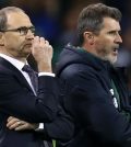 Мартин О’Нил и Робби Кин в домашнем матче сборной Ирландии против Северной Ирландии (0:0)